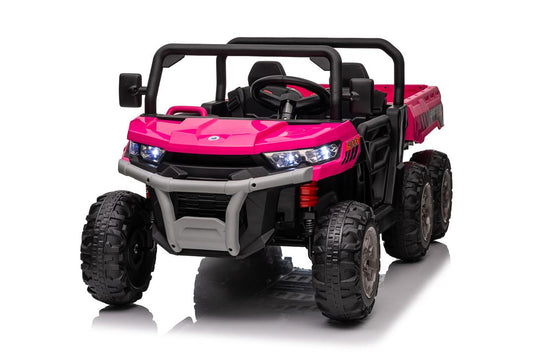 24v Construction Truck 4x4 with Electric Tipping Rose Pink