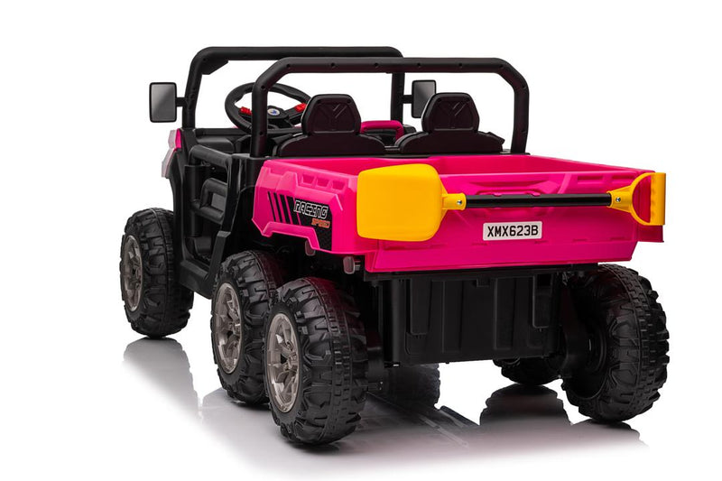 Load image into Gallery viewer, 24v Construction Truck 4x4 with Electric Tipping Rose Pink
