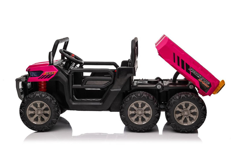 Load image into Gallery viewer, 24v Construction Truck 4x4 with Electric Tipping Rose Pink
