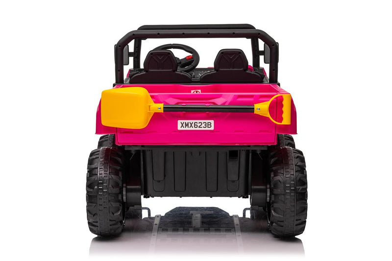 Load image into Gallery viewer, 24v Construction Truck 4x4 with Electric Tipping Rose Pink
