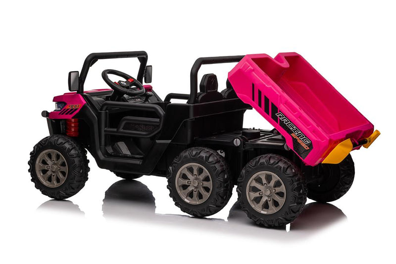 Load image into Gallery viewer, 24v Construction Truck 4x4 with Electric Tipping Rose Pink
