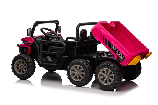 24v Construction Truck 4x4 with Electric Tipping Rose Pink