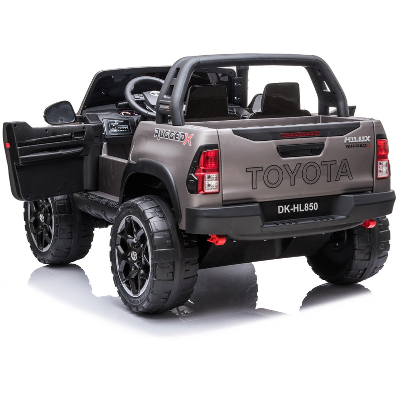 Load image into Gallery viewer, 24v x 14 Ah licensed 800 w 4x4 Toyota Hilux Kids Ride on Car Silver
