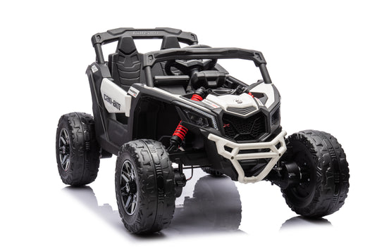 24v Licensed 4x4 Can-Am-800w Maverick Kids Ride on Car, UTV  – White