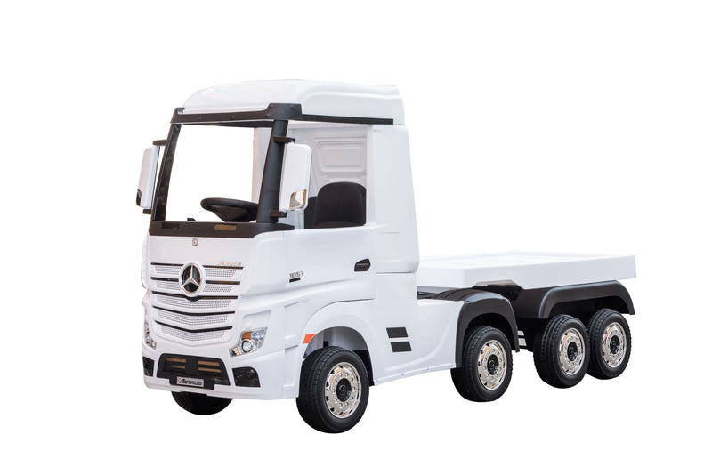 Load image into Gallery viewer, 24v Licensed Mercedes-Benz 4x4 Actros Race Truck with Trailer - White
