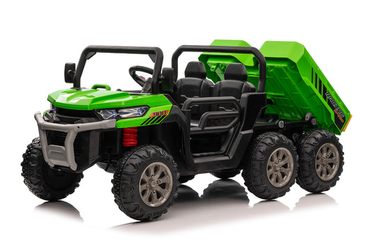 24v Construction Truck 4x4 with Electric Tipping Bed - Green - Pre-Order ETA 28 September 2024