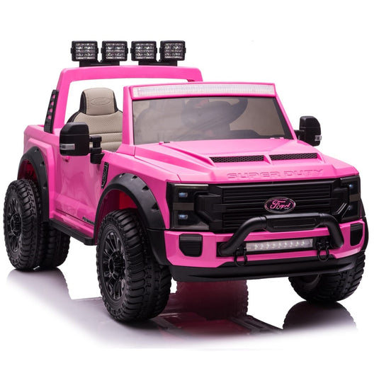 24v licensed Ford Super Duty 4x4 Ride On Car Pink