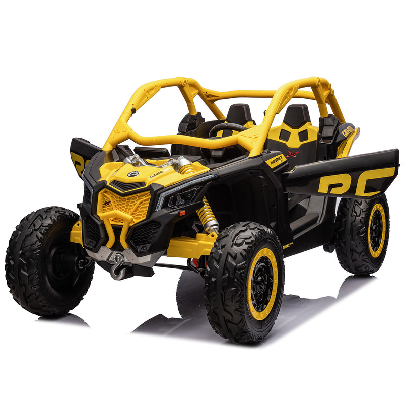 Load image into Gallery viewer, 24v x 14 Ah Licensed 4x4 Can-Am-800w RC Kids Ride on Car, UTV 2-Seater – Yellow
