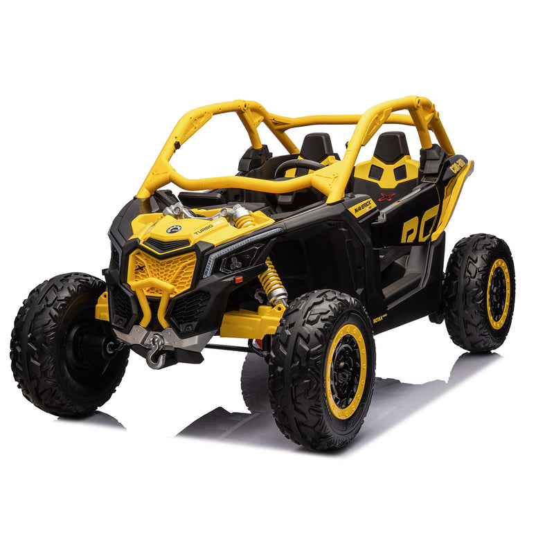 Load image into Gallery viewer, 24v x 14 Ah Licensed 4x4 Can-Am-800w RC Kids Ride on Car, UTV 2-Seater – Yellow
