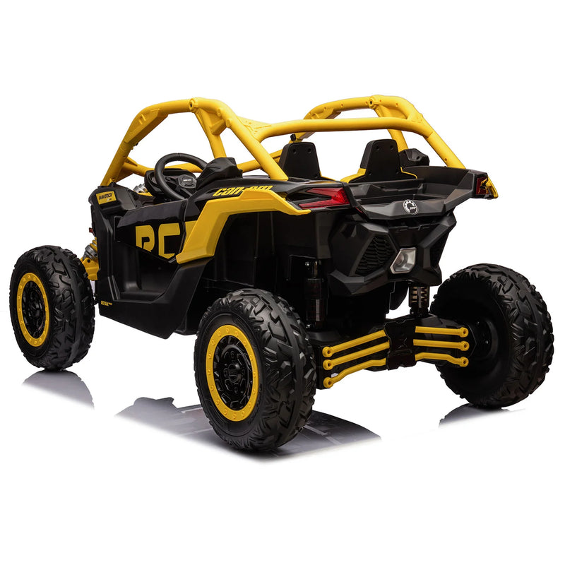 Load image into Gallery viewer, 24v x 14 Ah Licensed 4x4 Can-Am-800w RC Kids Ride on Car, UTV 2-Seater – Yellow
