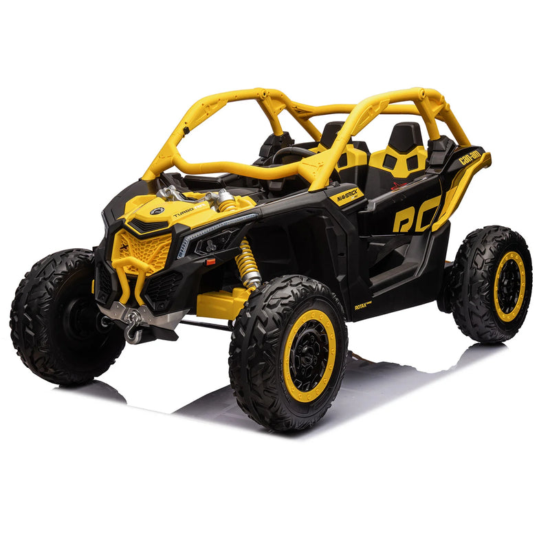 Load image into Gallery viewer, 24v x 14 Ah Licensed 4x4 Can-Am-800w RC Kids Ride on Car, UTV 2-Seater – Yellow
