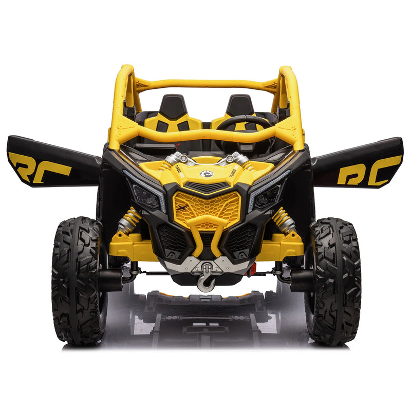 Load image into Gallery viewer, 24v x 14 Ah Licensed 4x4 Can-Am-800w RC Kids Ride on Car, UTV 2-Seater – Yellow
