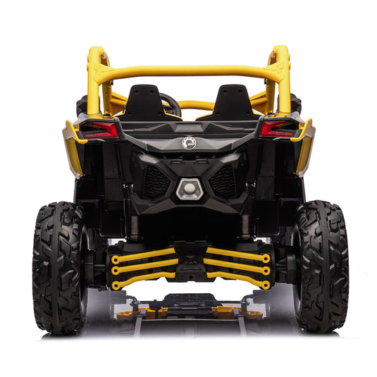 24v x 14 Ah Licensed 4x4 Can-Am-800w RC Kids Ride on Car, UTV 2-Seater – Yellow