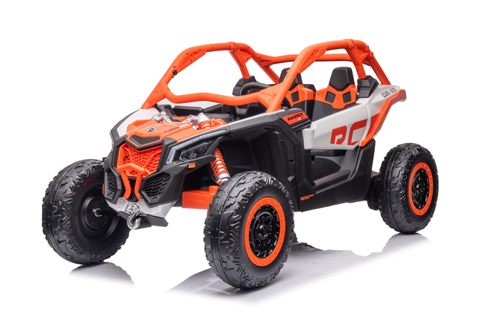 24v x 14 Ah Licensed 4x4 Can-Am-800w RC Kids Ride on Car, UTV 2-Seater – Orange