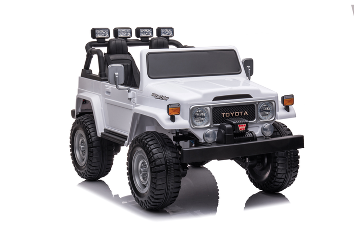 24v licenced Toyota Land Cruiser Jeep 4x4 Ride on Car – White